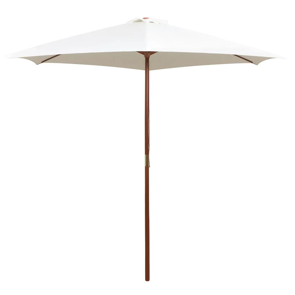 Sonnenschirm Gartenschirm Anti-UV/Wasserabweisend 270×270 cm Holzstange Cremeweiß